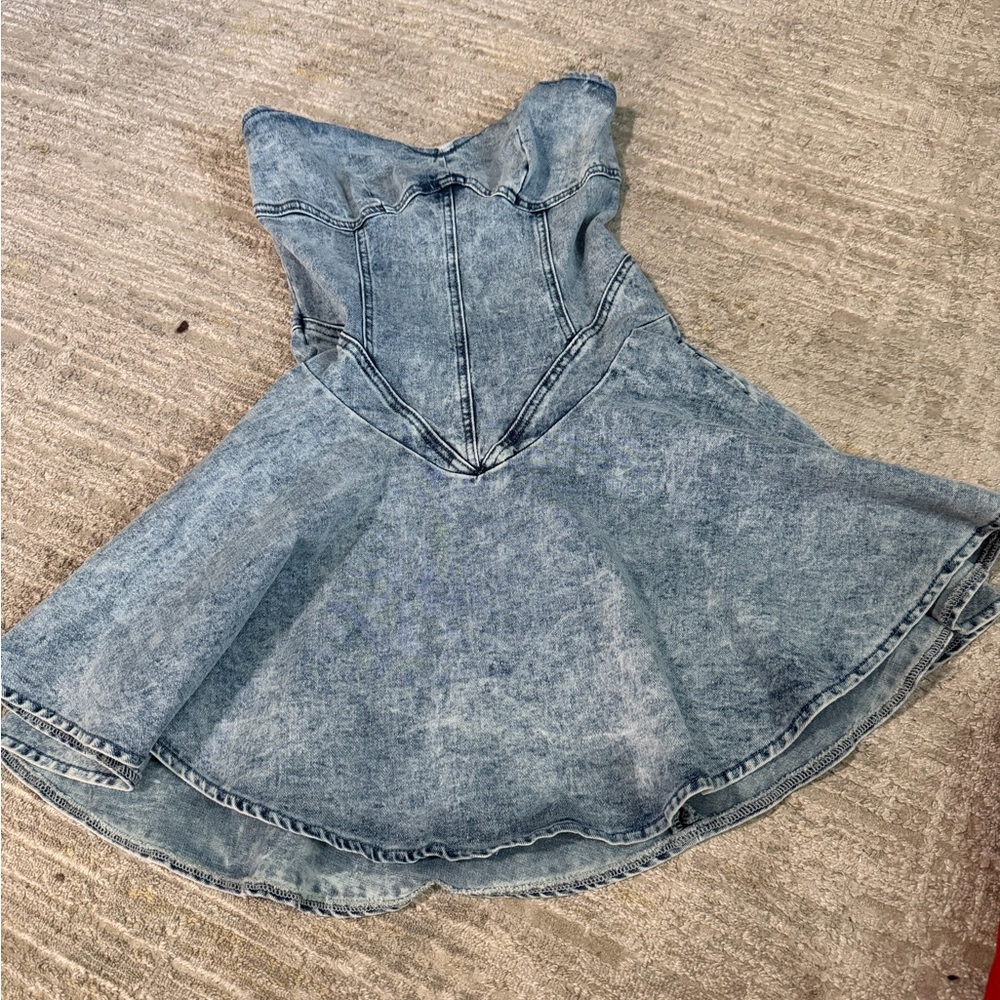 Denim Strapless Dress